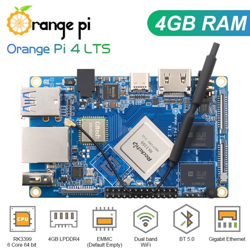 МикрокомпьютерOrangePI4LTS(4GB16GBeMMC)