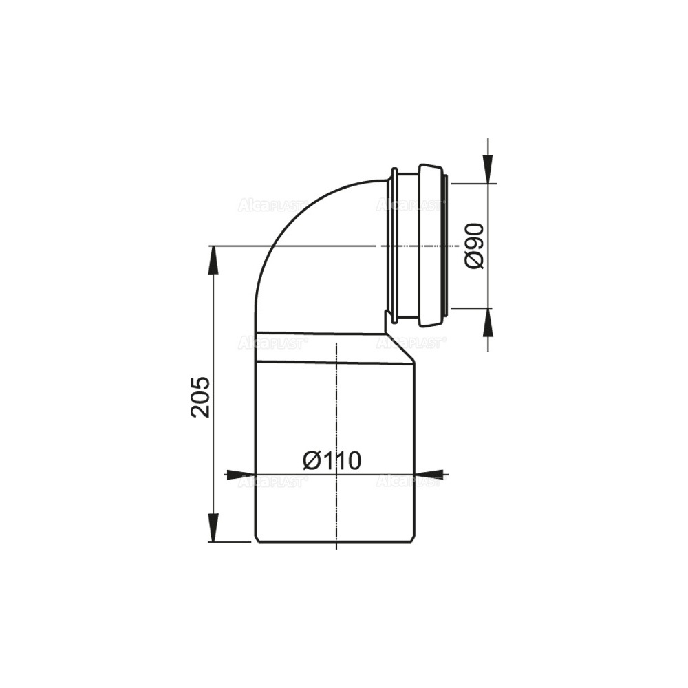 Отвод для инсталляции AlcaPlast M906 90/110 мм 023-4882