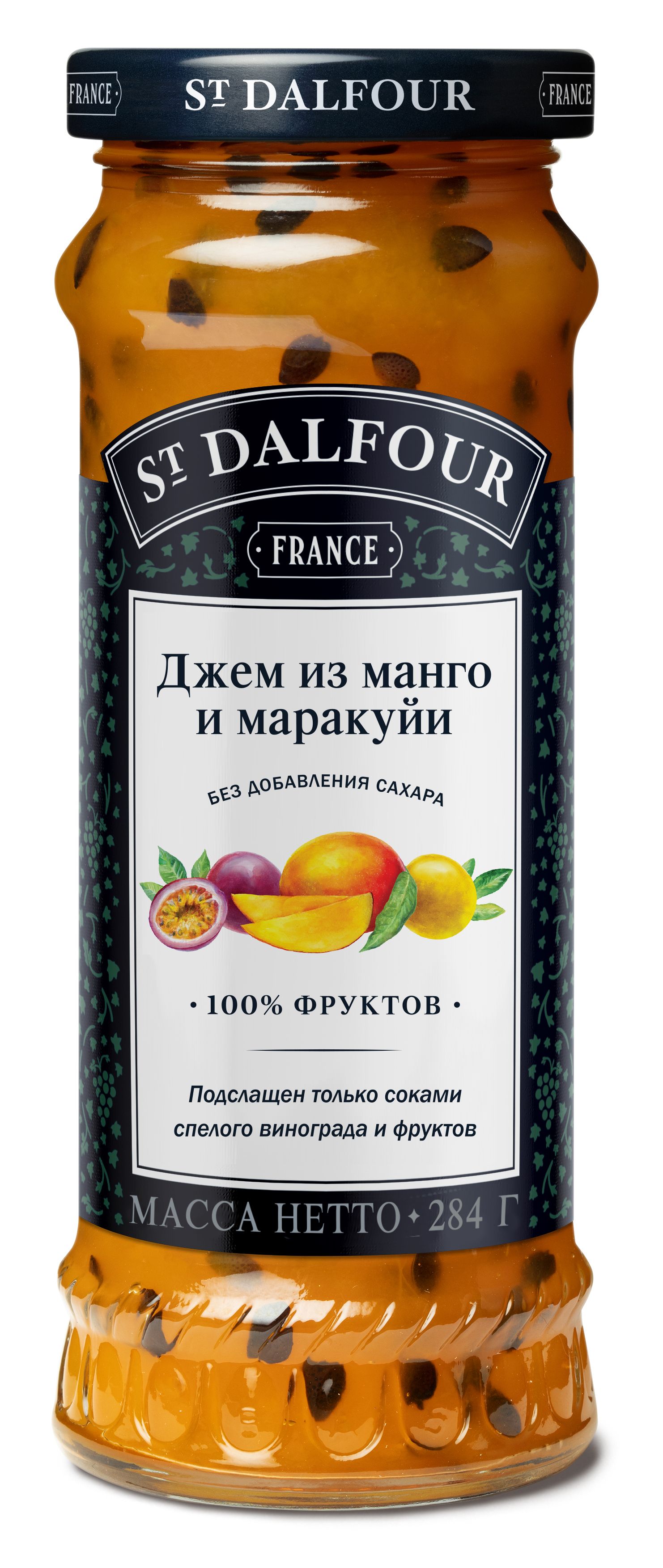 Джем St.Dalfour из манго и маракуйи 100% фруктов БЕЗ САХАРА 284г