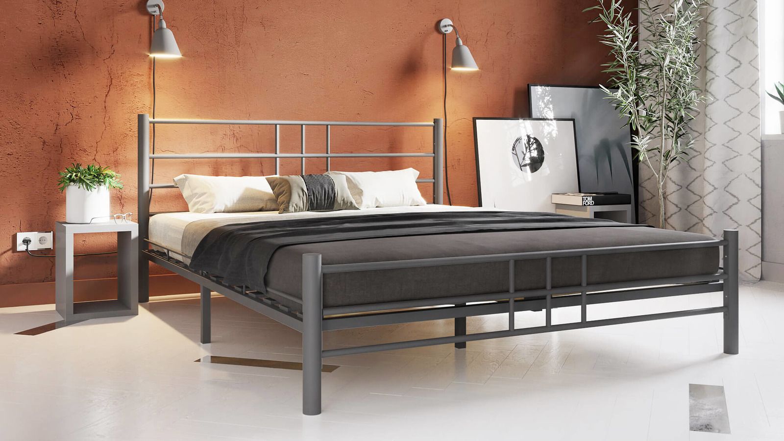 Кровать металлическая chris цвет черный