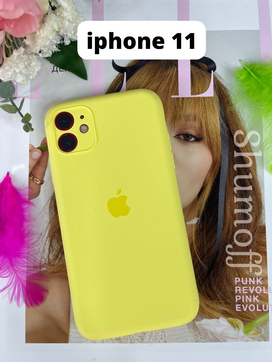 Чехол на 11 iPhone / Чехол на айфон 11 / Силиконовый чехол на iPhone 11 /  Бампер на Айфон 11 / Чехол для телефона iPhone 11 с защитой камеры / желтый  - купить с доставкой по выгодным ценам в интернет-магазине OZON (585843372)