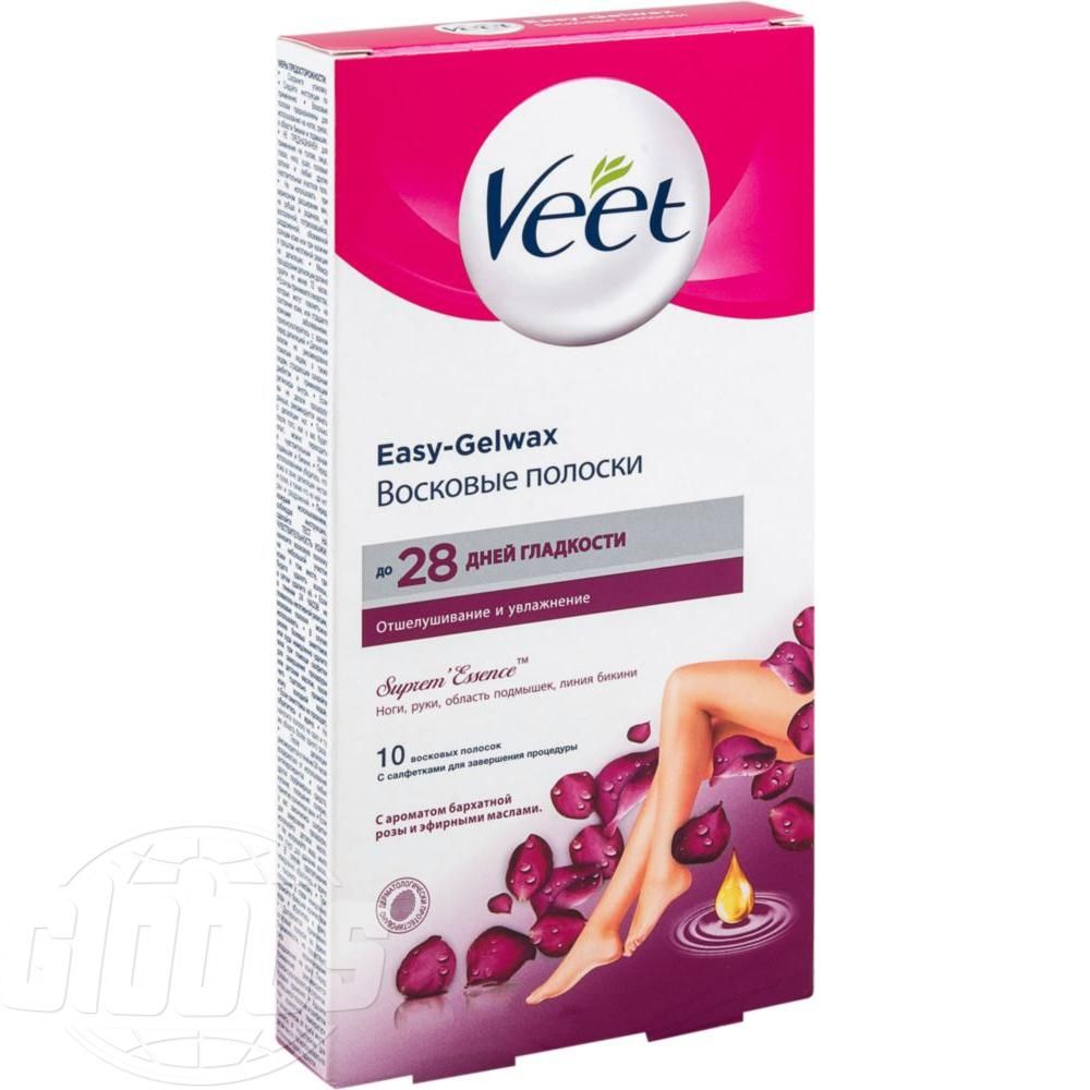 Veet восковые полоски для депиляции easy gelwax