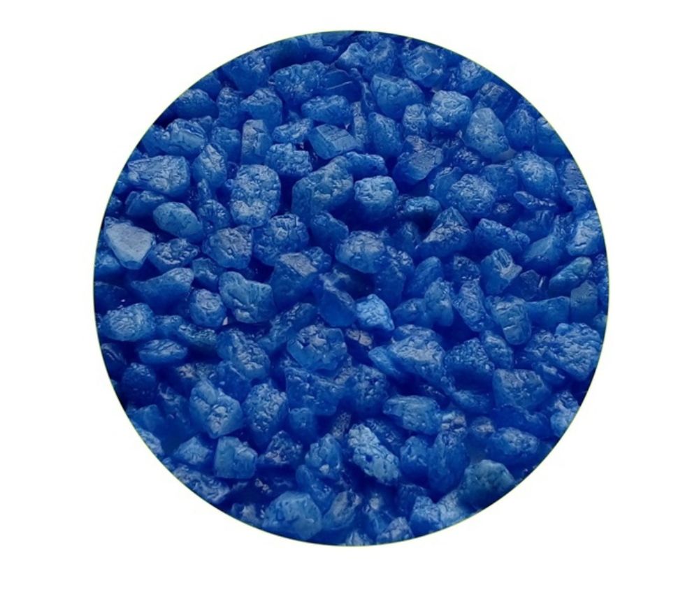 Эко грунт цветная мраморная крошка 2-5 мм синяя (блестящая) 1 кг
