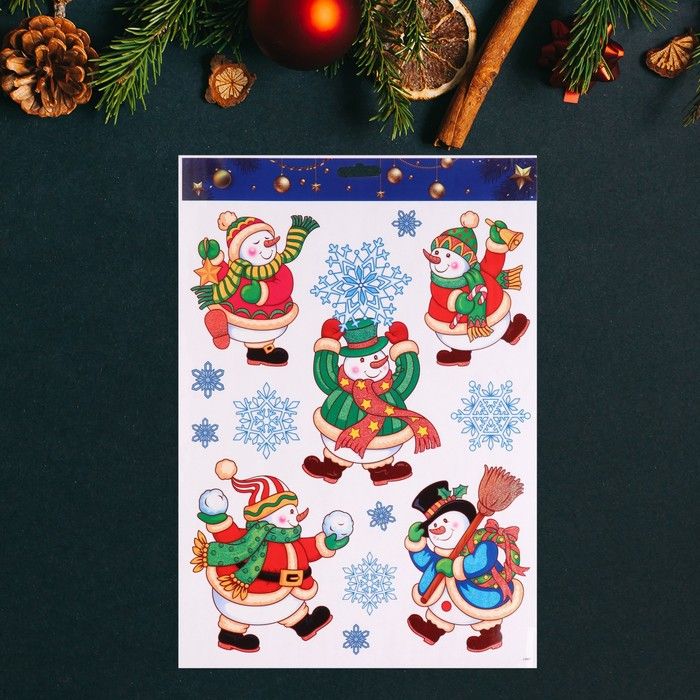 Новогодние наклейки на окна Ozon