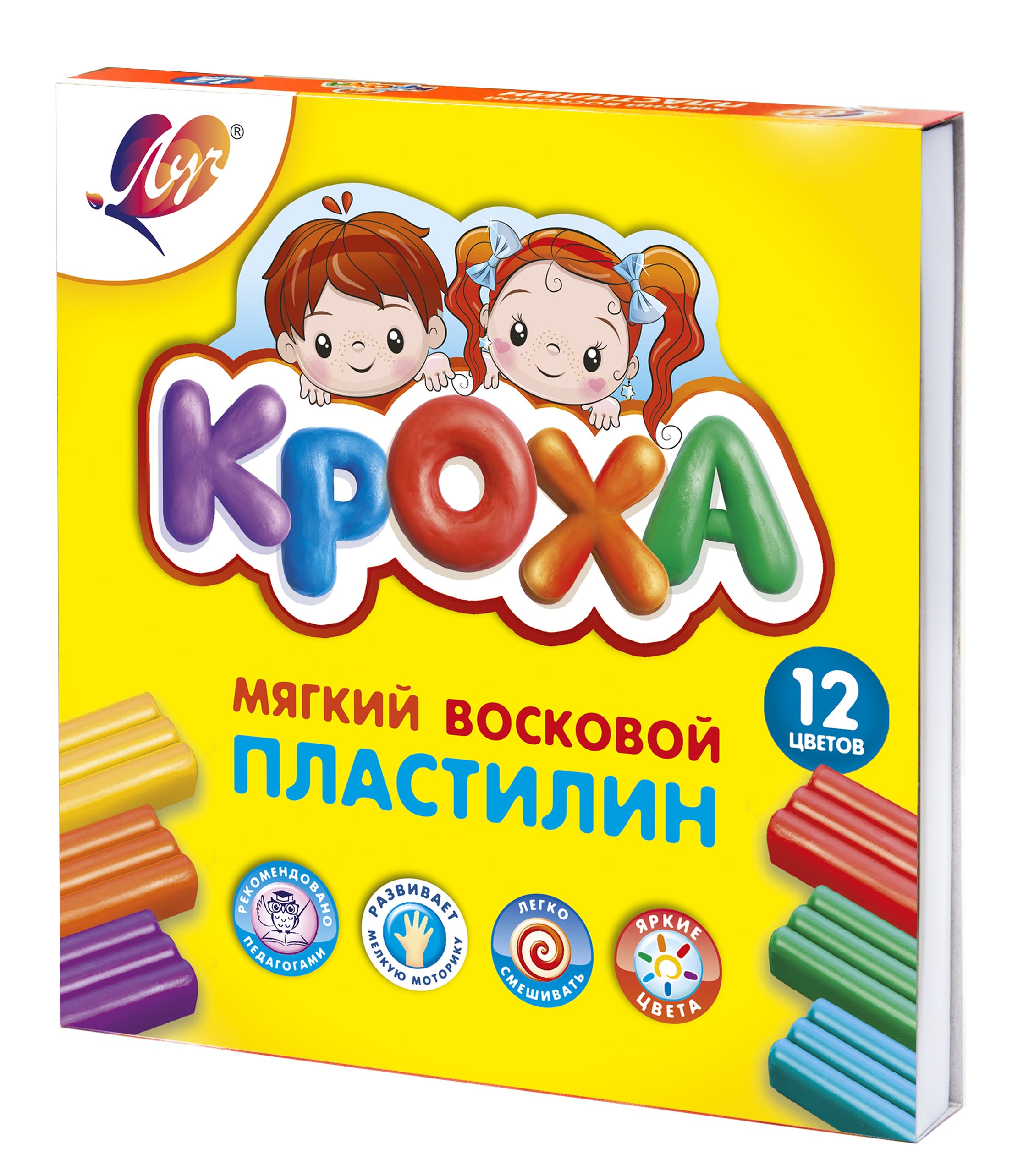 Пластилин мягкий "Кроха" 12 цветов