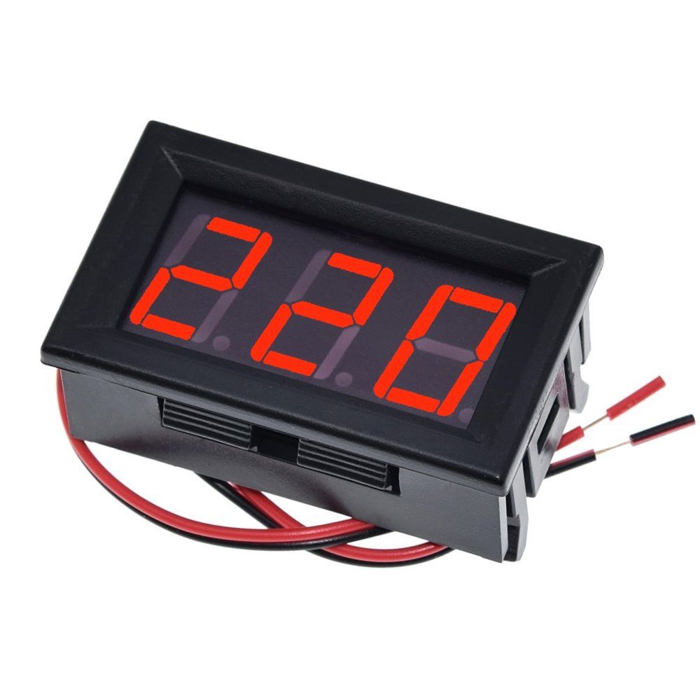 DigitalACVoltmeter70-500VRed,Цифровойвольтметрпеременноготока220В,диапазон70-500ВAC,3-разрядныйкрасныйдисплей,размеры48x29x22мм,XUWEI