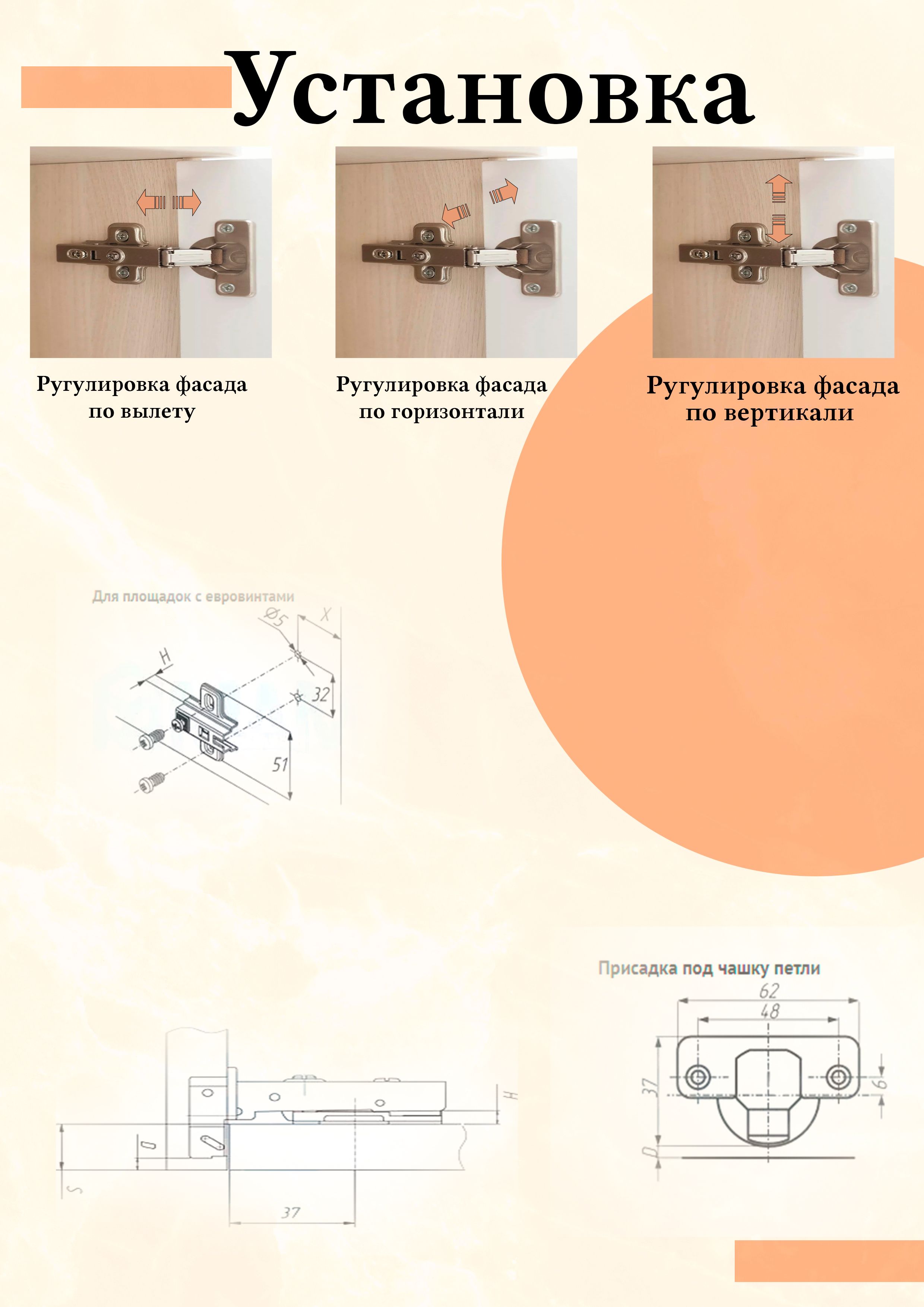 инструкция по установке петель мебельных