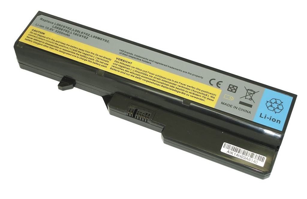 БатареяL09C6Y02дляLenovoB570,G570,V570,Z570(5200mAh,черная),OEM