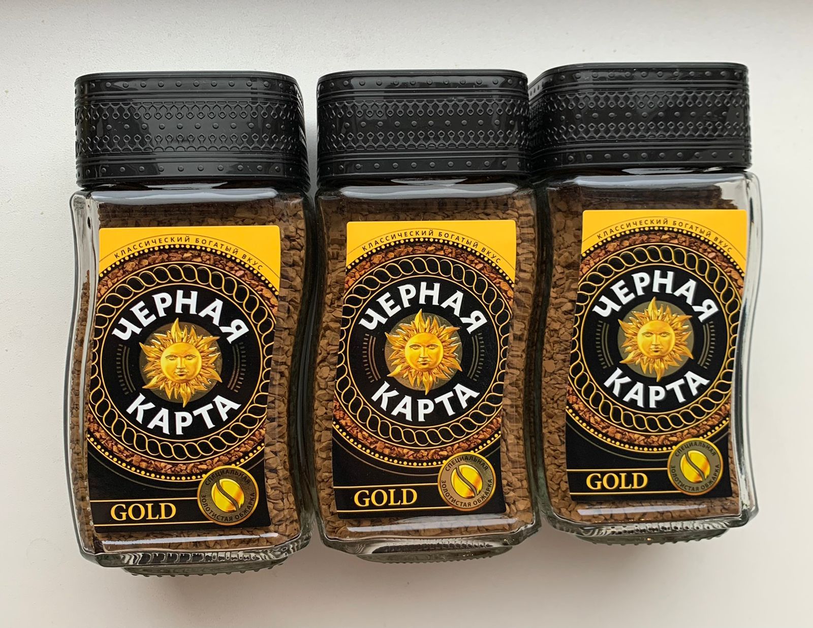 Кофе растворимый черная карта gold 95г