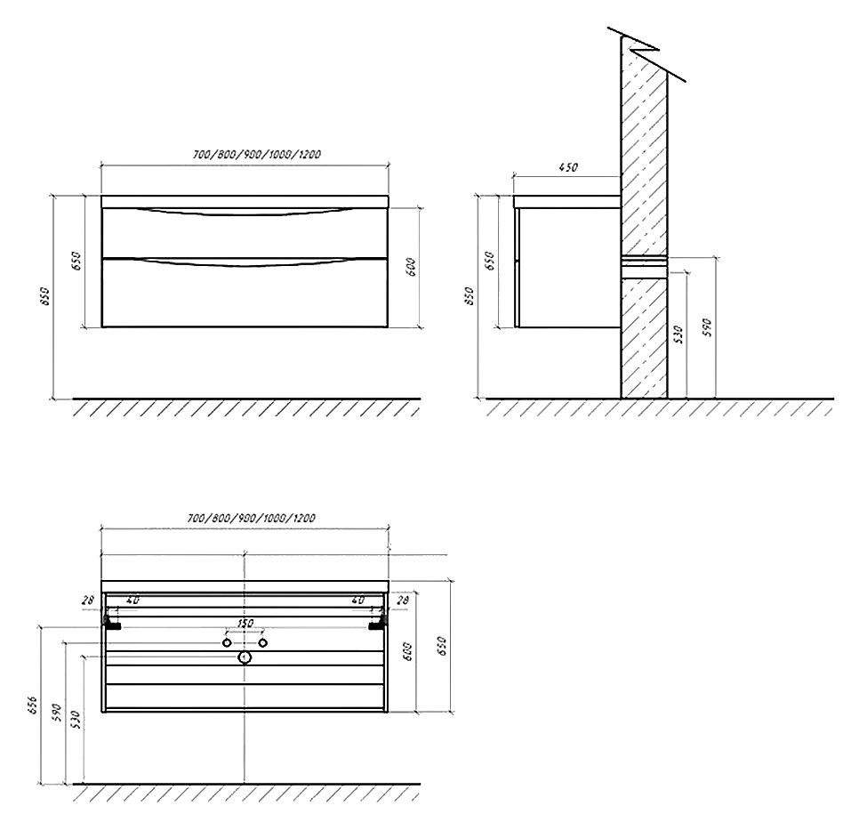 тумба с раковиной belbagno marino 120 nero lucido