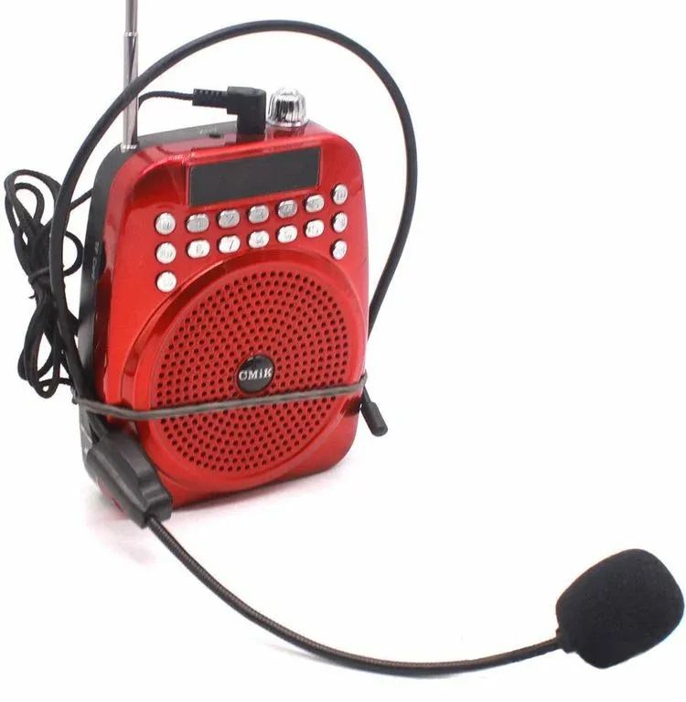 Рупор-громкоговоритель/МегафонпояснойсBluetooth,Радио,SD,USB,MP3(красный)