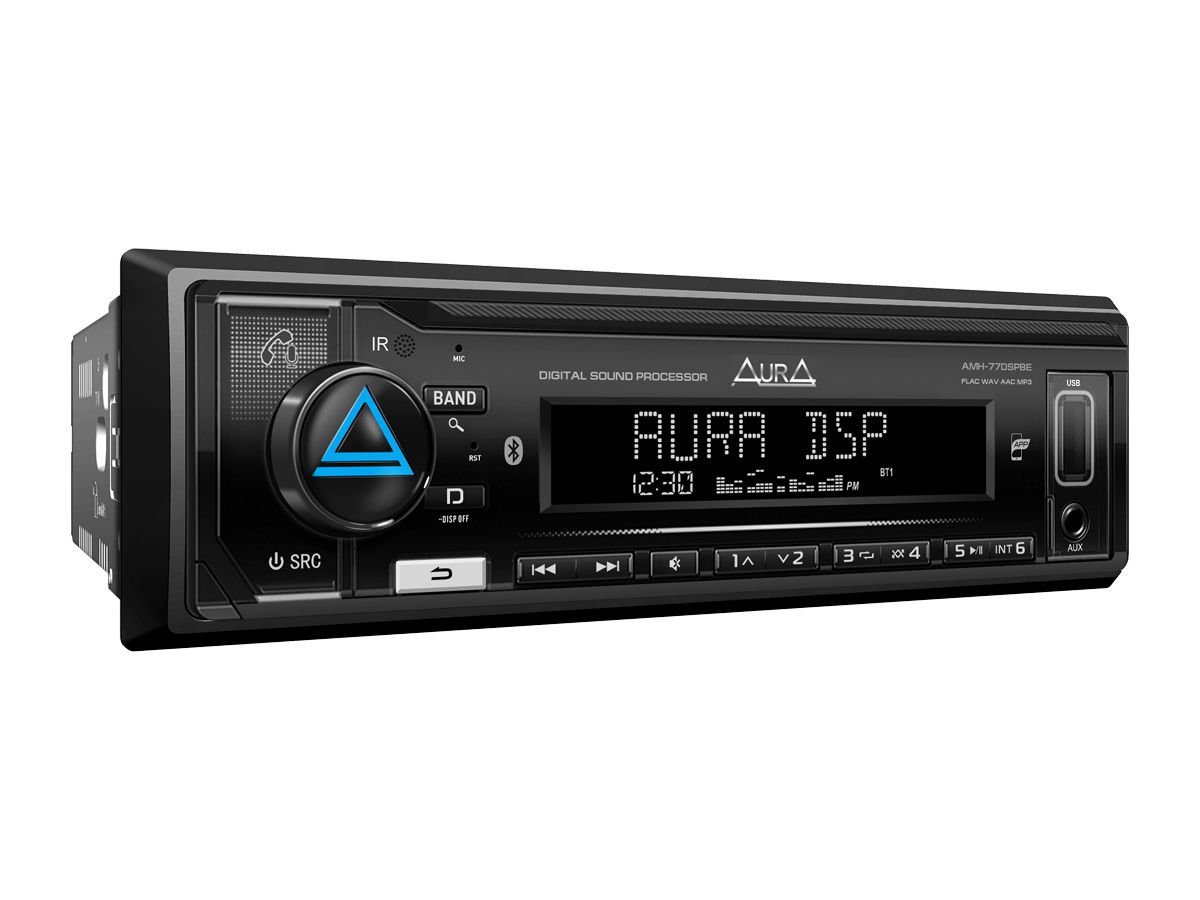 Автомагнитола Aura AMH-77DSP Black Edition 2023 FW8.4 (DSP, Bluetooth,  3xRCA, 4x61Вт, APP, USB, FLAC, RGB, D-SWC)