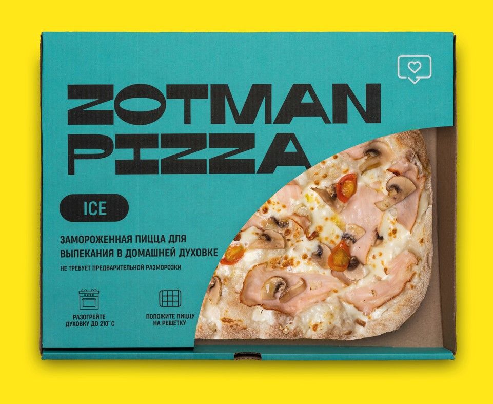 Пицца Zotman pizza Ветчина и грибы, замороженная, 420 г