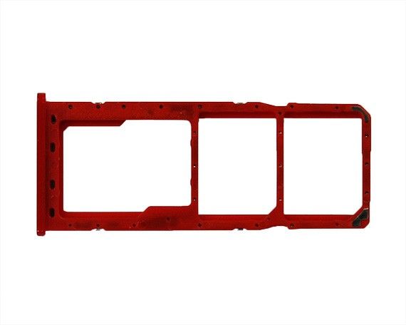 Держатель SIM Samsung A20S (2 SIM) красный