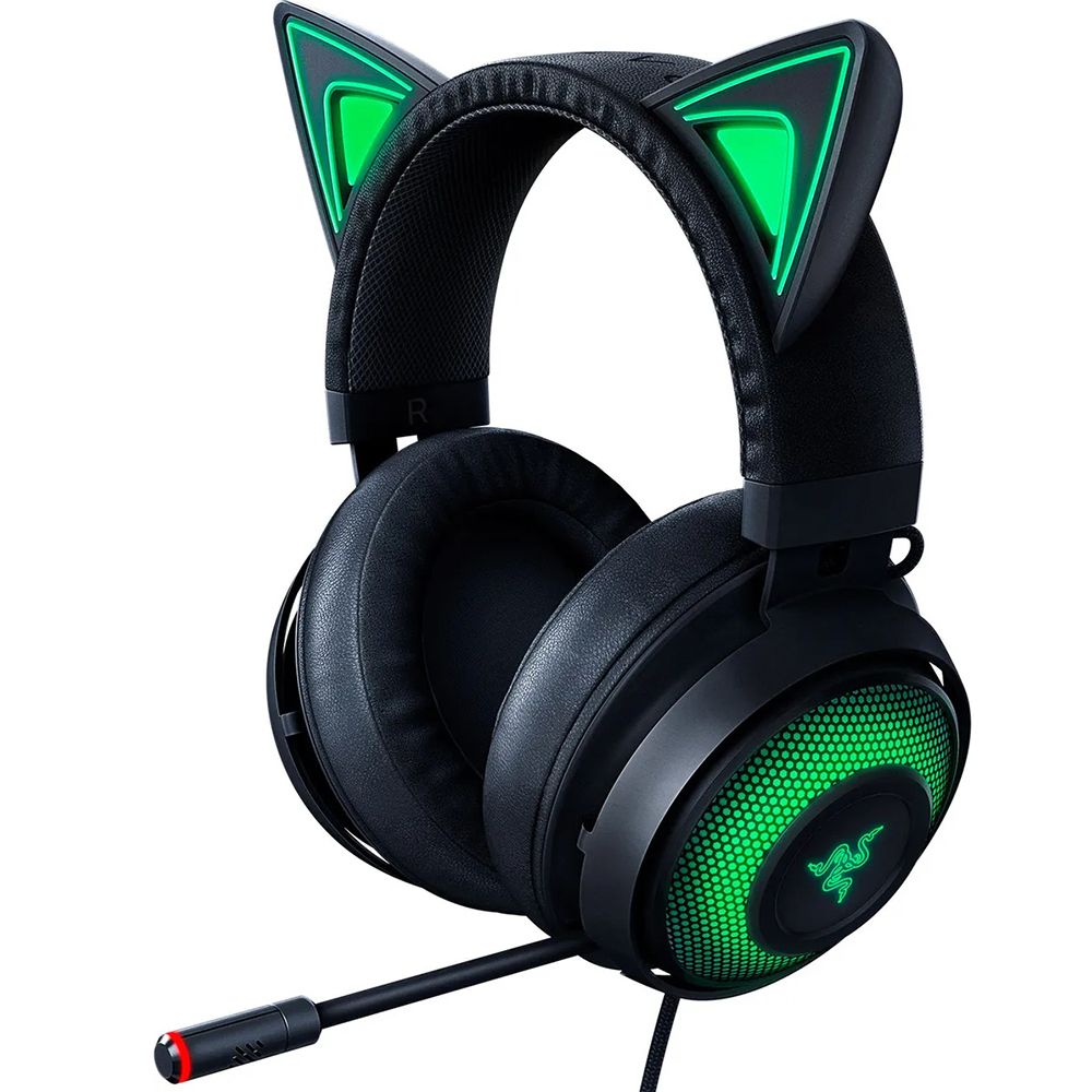 RazerНаушникипроводныесмикрофономKrakenKittyEdition,USB,черный