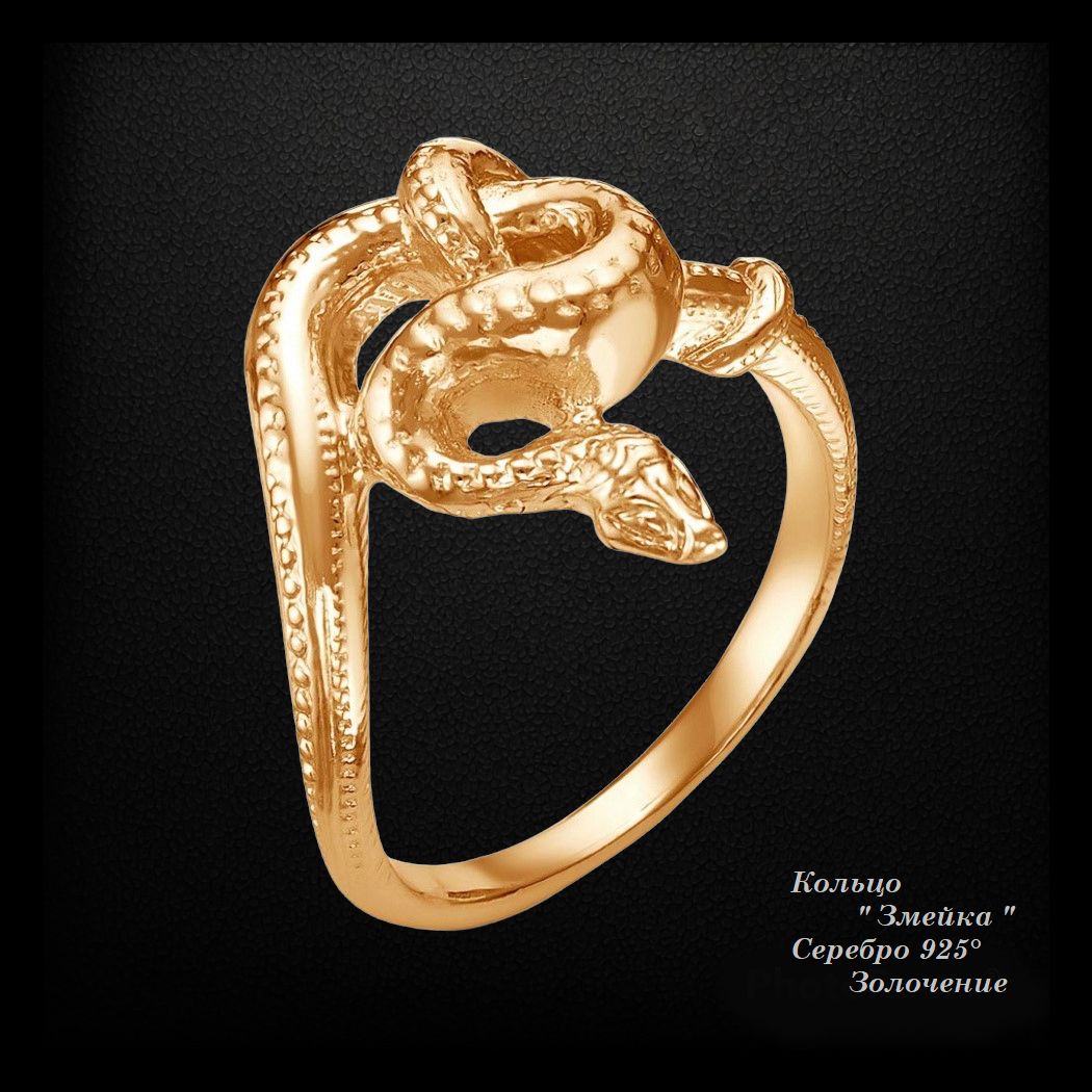 серебряное кольцо две змеи.