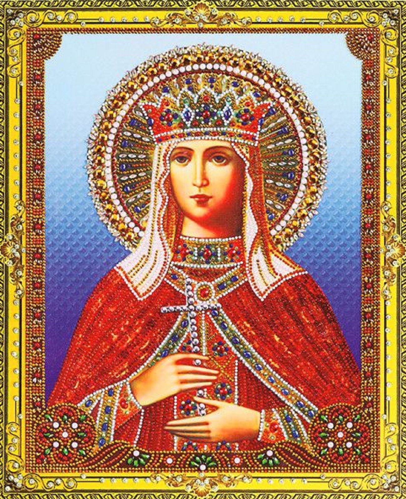 Икона Святая мученица Людмила мозаика