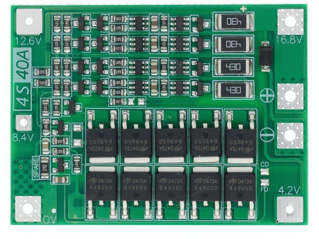 BMS4S40Aплатазащиты,16.8В,длясборокаккумуляторовшуруповёртовcбалансировкой