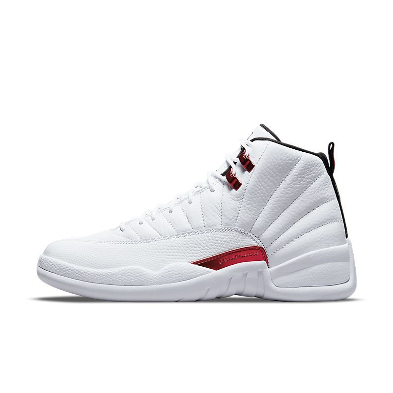 New jordans 12 white and red on sale