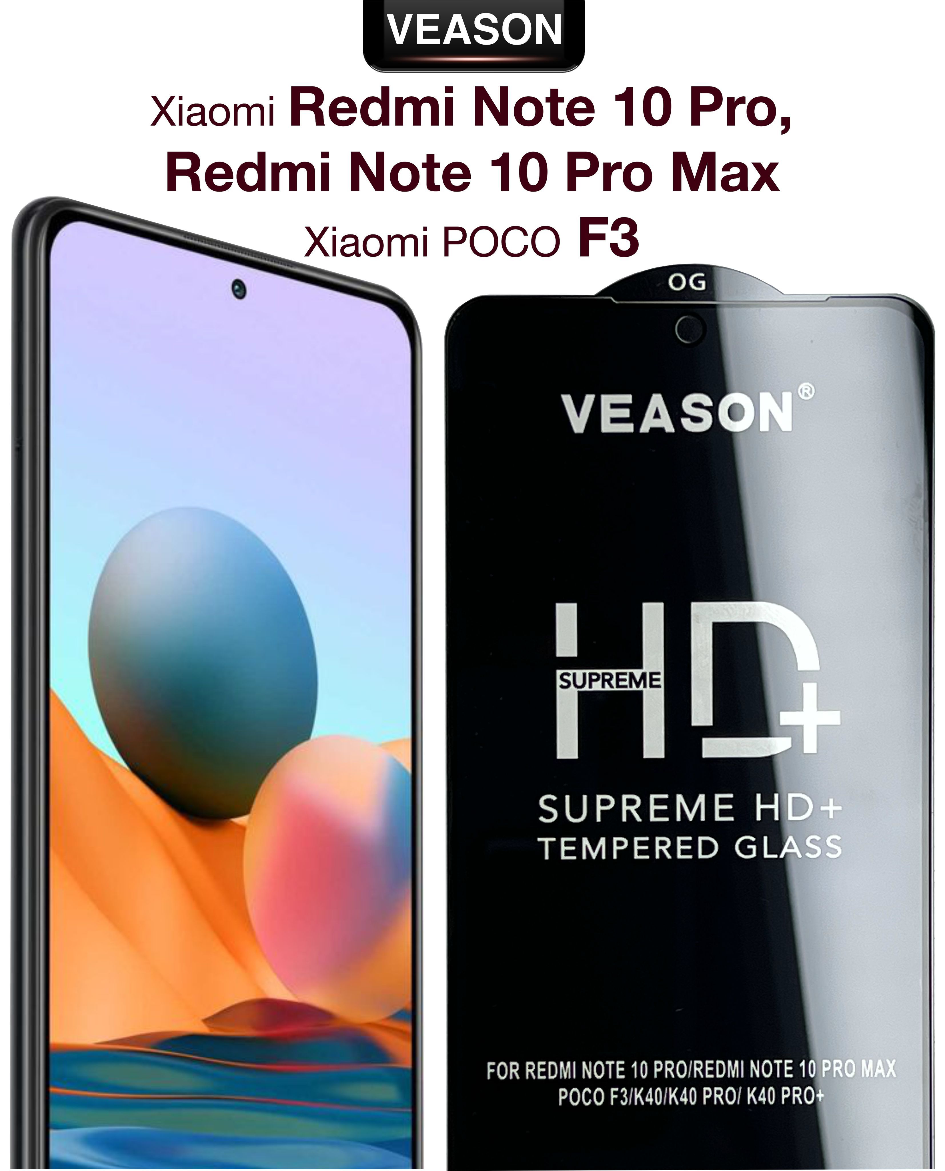 Защитное стекло VEASON для Xiaomi Redmi Note 10 Pro, Redmi Note 10 Pro Max  и POCO F3 / 6.67 дюйма (с олеофобным покрытием на ксиоми редми нот 10 про,  редми нот 10