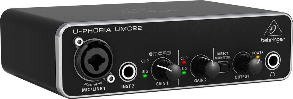 Внешний интерфейс USB BEHRINGER UMC22 для записи и воспроизведения звука на компьютере (PC / MAC)