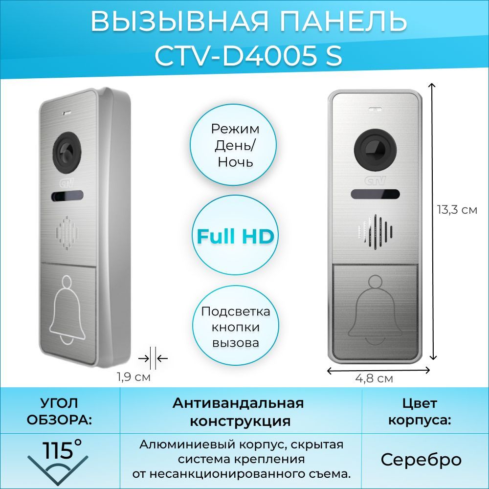 Вызывная панель ctv d4005 схема подключения