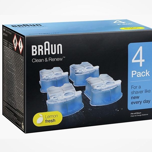 Ирландский импорт, Картридж Braun CCR4 Clean&Renew с чистящей жидкостью, 4 шт