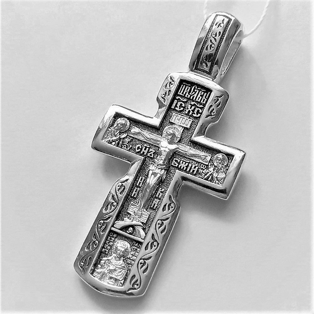 Крест Cеребро Нательный Православный Иисус Христос Пантелеймон Целитель Богородица Всецарица Молитва о Исцелении Арт а106 Silver Dooh Store