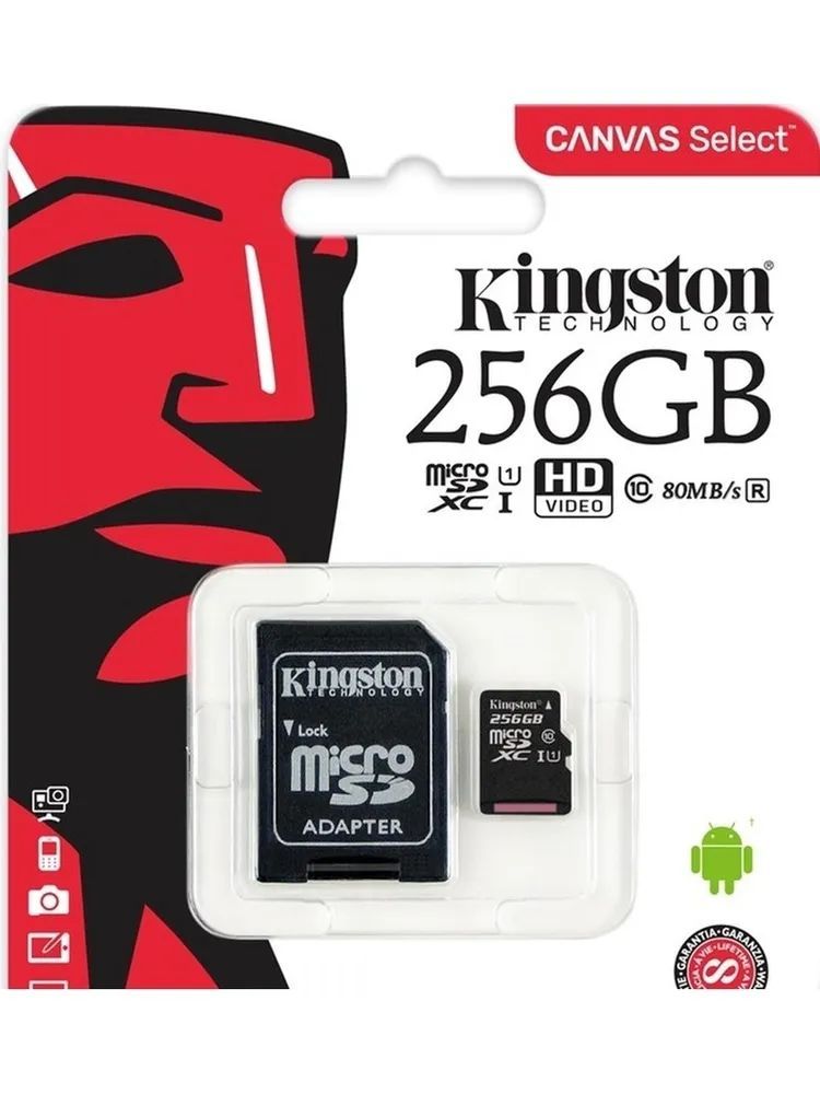 Карта памяти Micro SD 256 Гб / Карта памяти с переходником / micro SD card + adapter