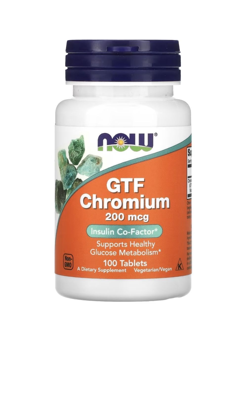 Хром Кофактор Инсулина NOW GTF Chromium Insulin Co-Factor 200 mcg 100 таблеток