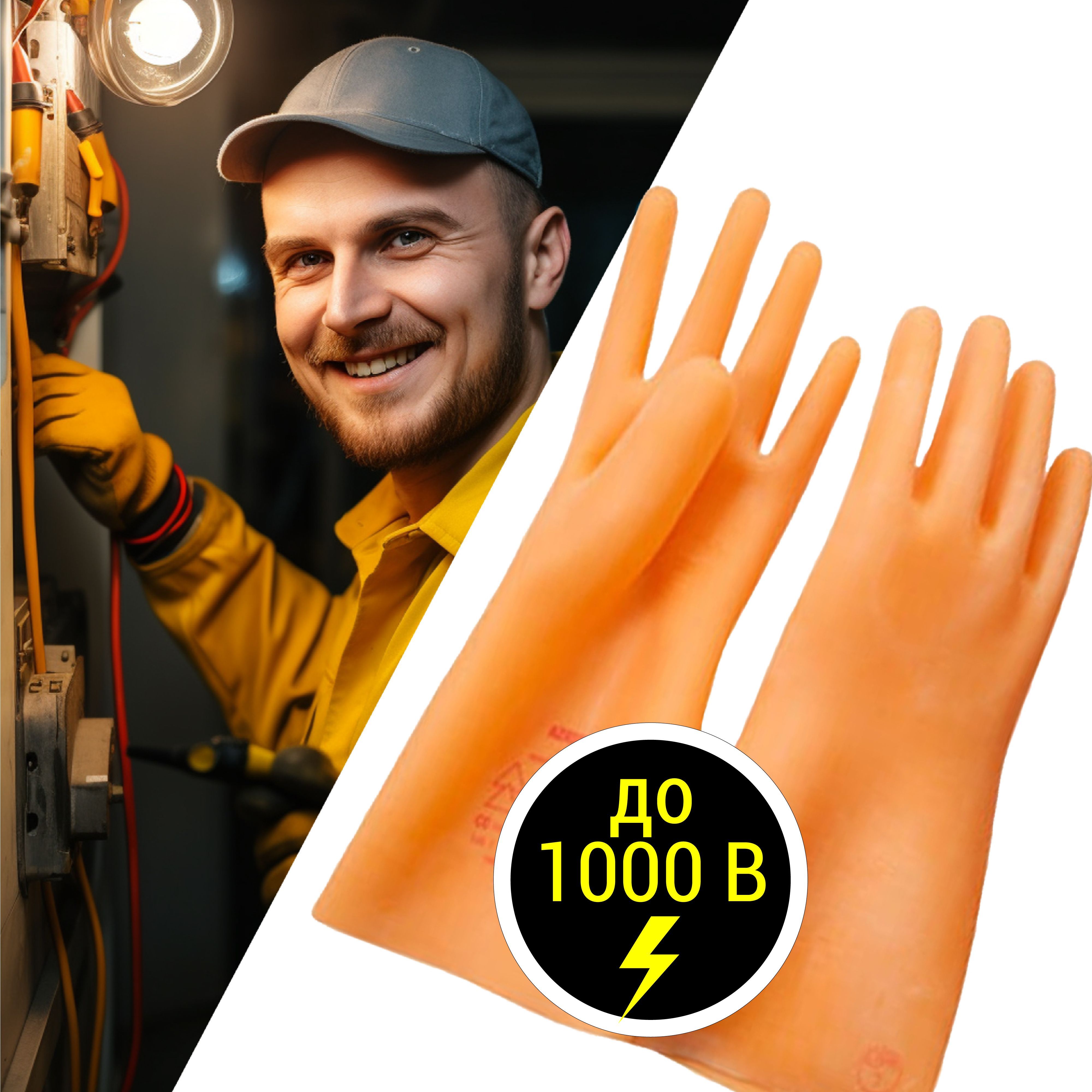 Перчатки Диэлектрические до 1000 в – купить в интернет-магазине OZON по ...