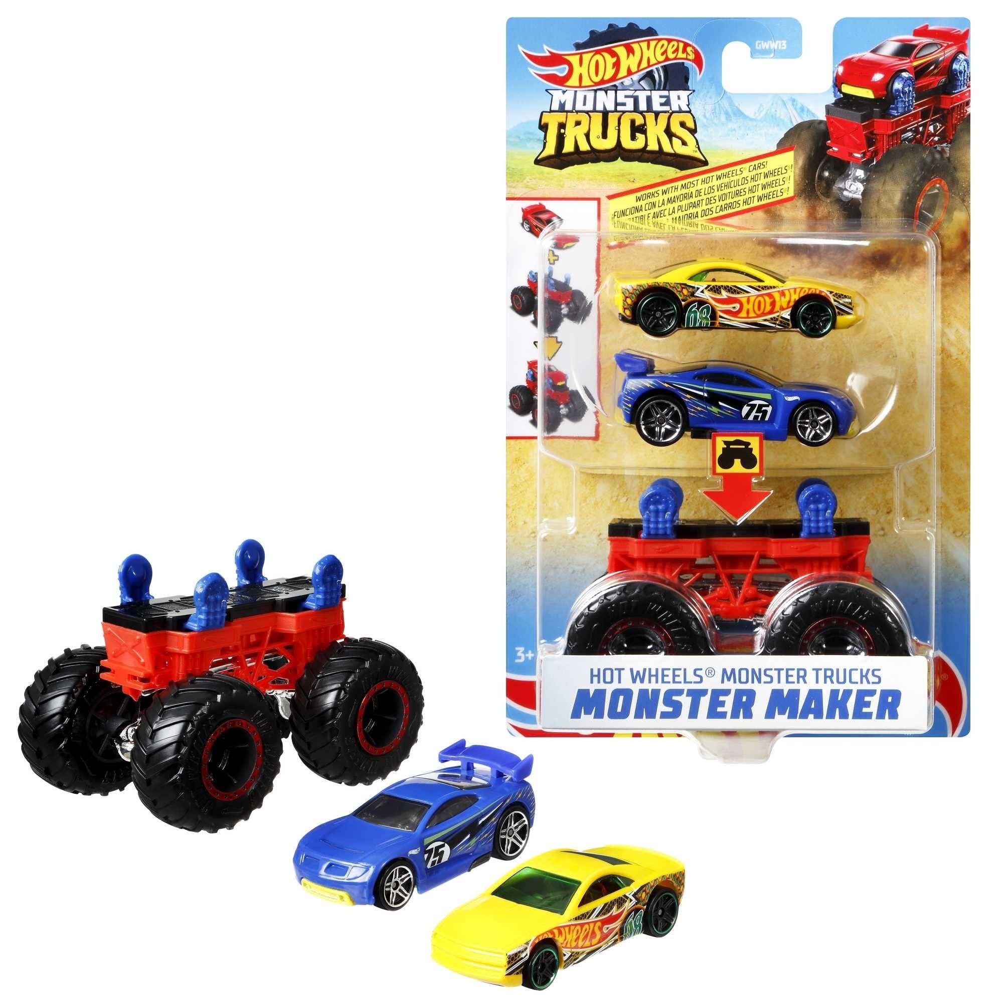 Машинка Mattel Hot Wheels Монстр Трак Мультяшный автомобиль GWW13 Monster  Trucks Monster Maker - купить с доставкой по выгодным ценам в  интернет-магазине OZON (1075198815)