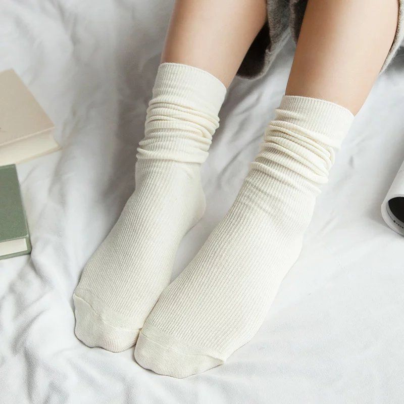 Удлиненные носки. Носки женские однотонные высокие. Носки высокие женские тонкие. Зимние носки хлопок. Японские школьные носки.