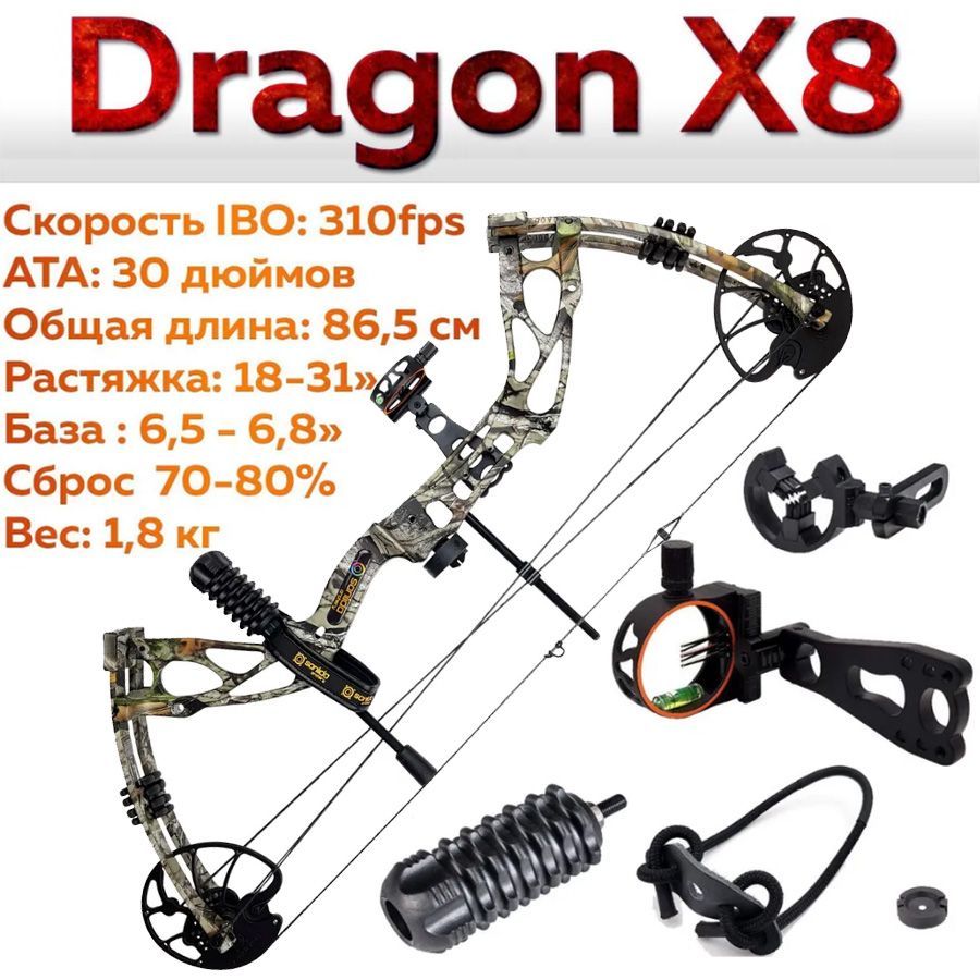 Лук блочный Sanlida Dragon X8 камуфляж KIT