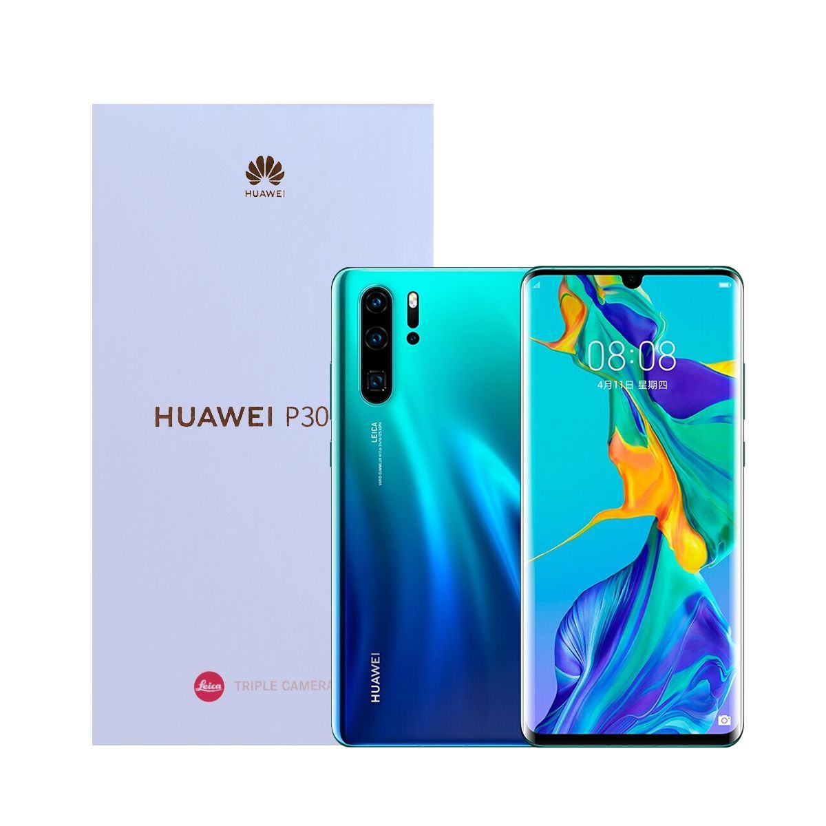 HUAWEI Смартфон HUAWEI P30 Pro 8+256GB,Aurora Blue 8/256 ГБ, светло-синий