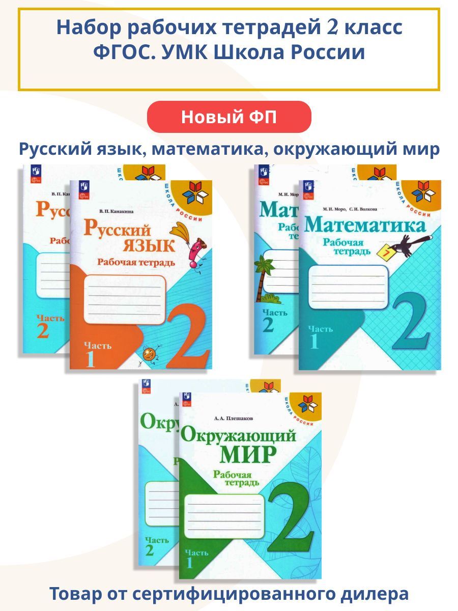 Набор рабочих тетрадей Математика, русский язык, окружающий мир 2 класс (к  новому ФП). ФГОС | Моро Мария Игнатьевна, Волкова Светлана Ивановна -  купить с доставкой по выгодным ценам в интернет-магазине OZON (1011884282)