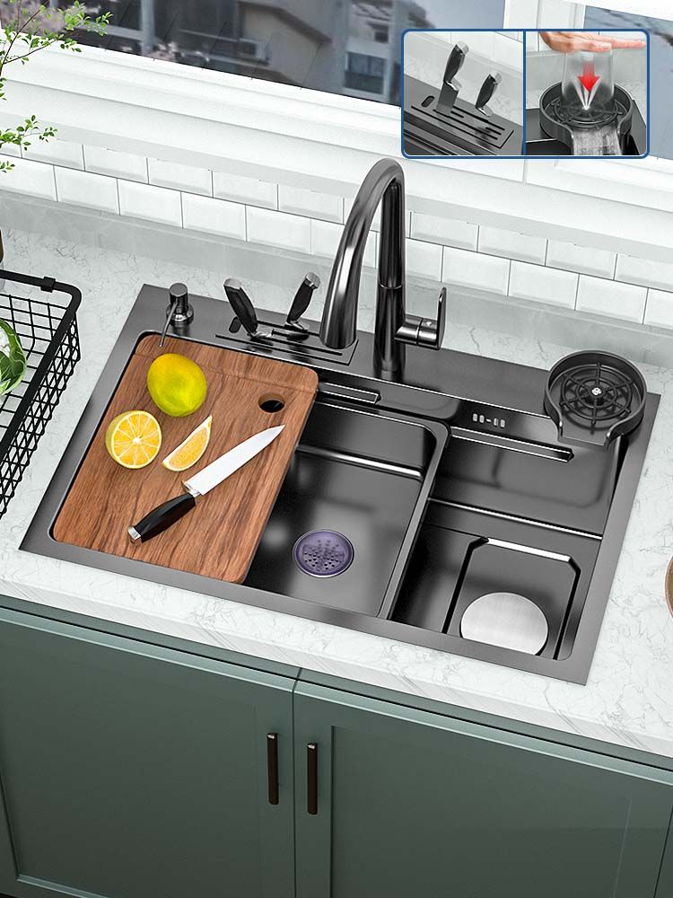 Multifunctional waterfall kitchen sink