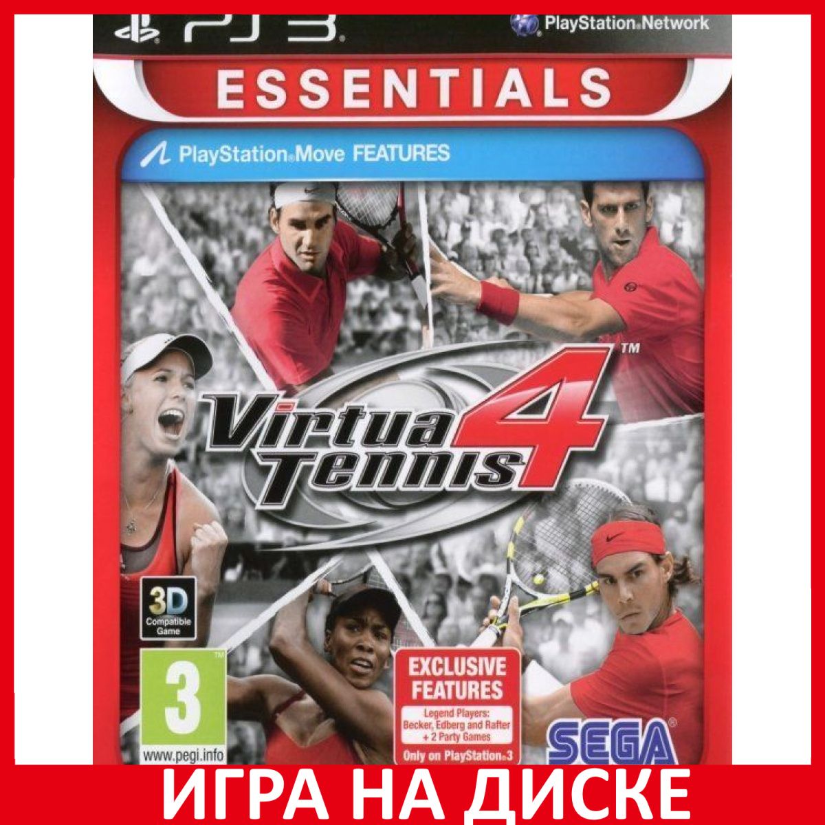 Игра Virtua Tennis 4 для PlayStatio (PlayStation 3, Английская версия)