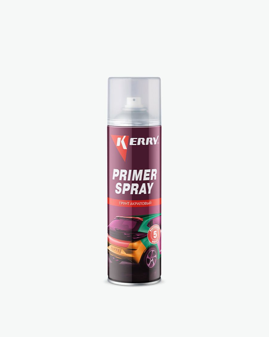 Грунт акриловый Серый KERRY PRIMER SPRAY KR0061 Аэрозоль 405 мл.