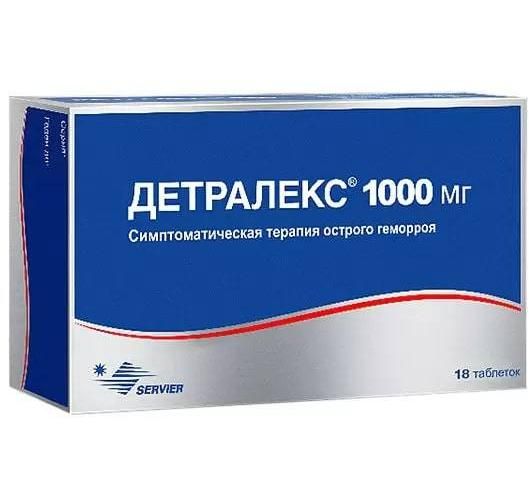 Детралекс,таблеткипокрыт.плен.об.1000мг,18шт.