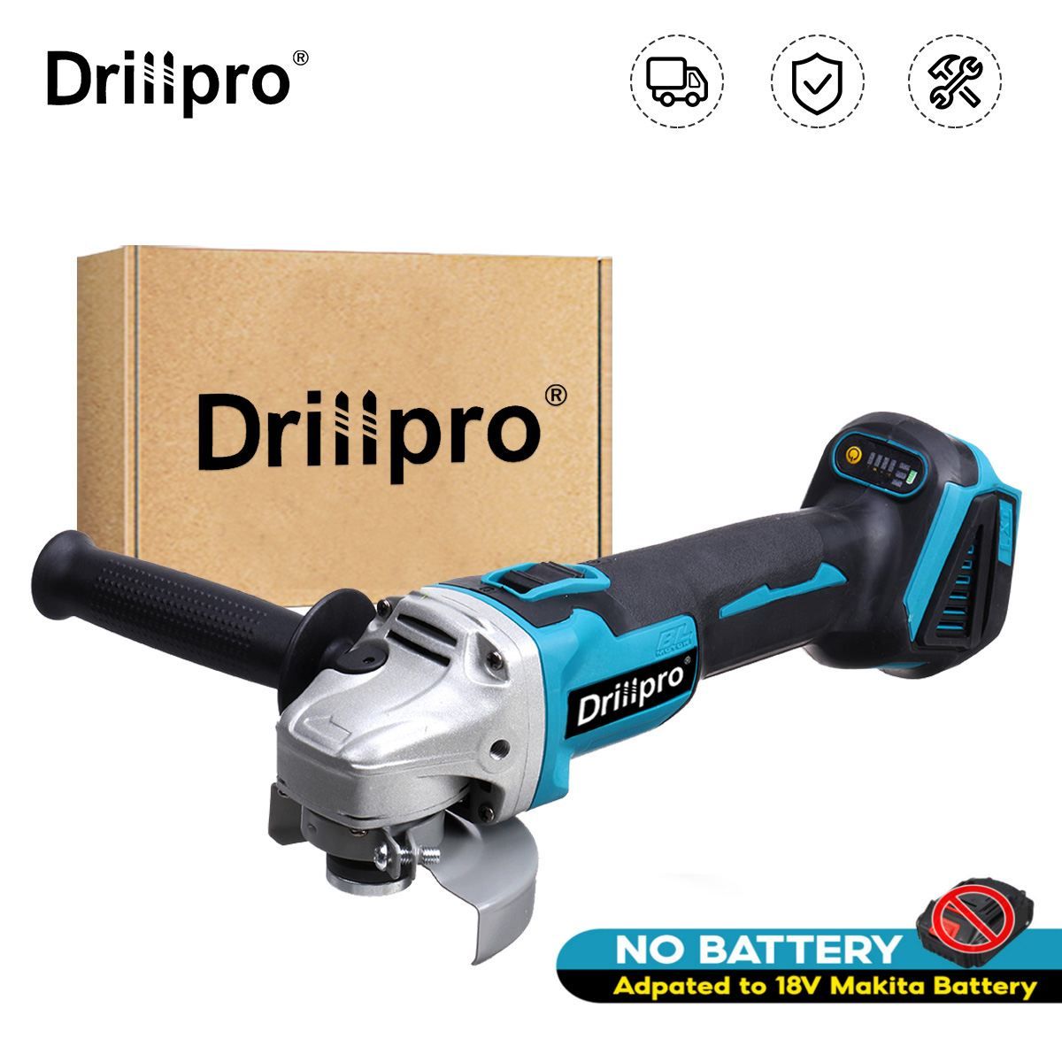 Drillpro 125 мм, бесщеточная электрическая угловая шлифовальная машина, 4  скорости резки, электроинструмент + литий-ионный аккумулятор для батареи  Makita 18 В - купить с доставкой по выгодным ценам в интернет-магазине OZON  (1487165062)