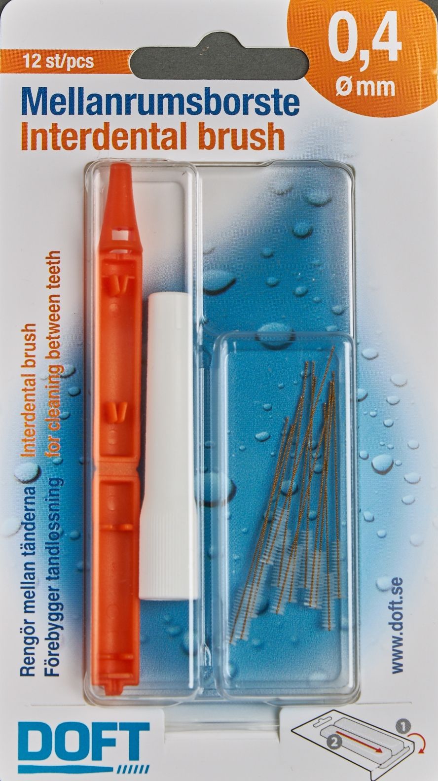 Межзубные ершики DOFT со сменной щетиной 0,4 мм. (12 шт.)