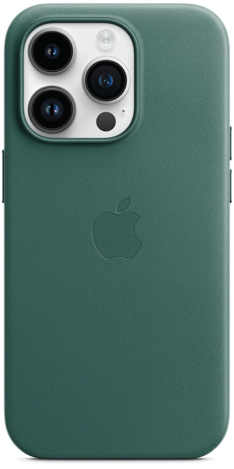 КожаныйчехолдляiPhone15Pro/LeatherCasewithMagSafe-GreyGreen