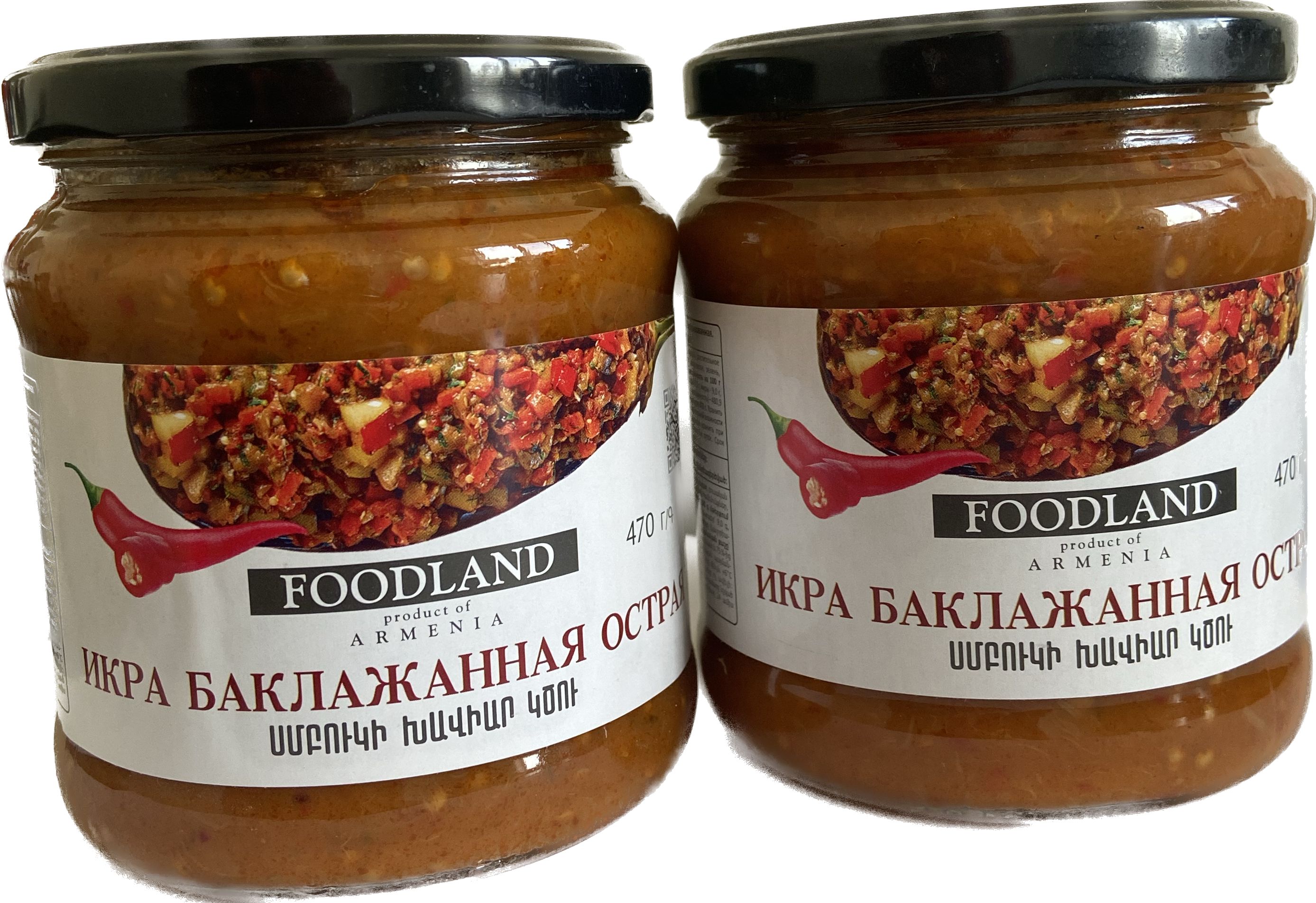 Икра баклажанная острая FOODLAND 470гр 2 банки - купить с доставкой по  выгодным ценам в интернет-магазине OZON (1301467020)