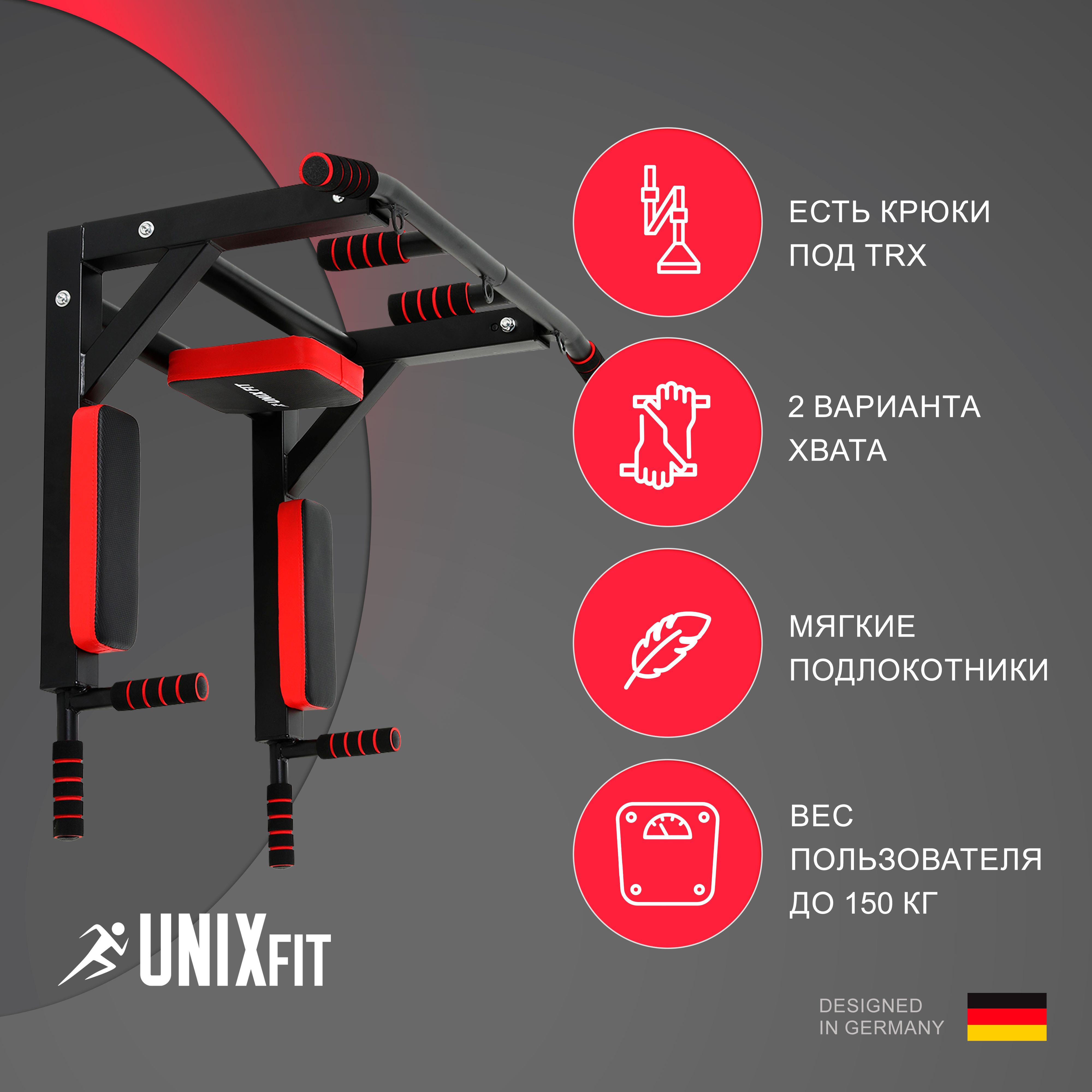 Турник настенный 3 в 1 UNIX Fit PULL UP 200