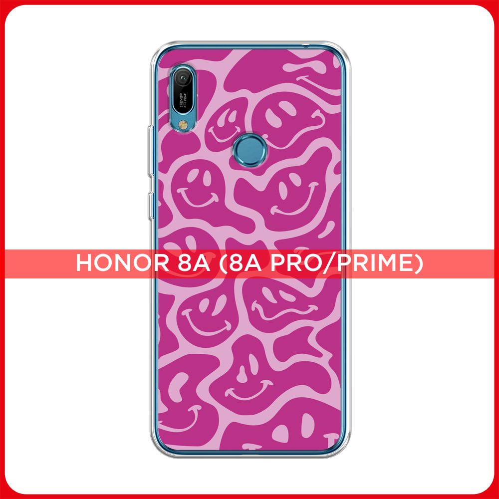 Силиконовый чехол на Huawei Y6 2019/Honor 8a/8a Pro/Y6s / Хонор 8А Жидкие  розовые смайлики - купить с доставкой по выгодным ценам в интернет-магазине  OZON (763341232)