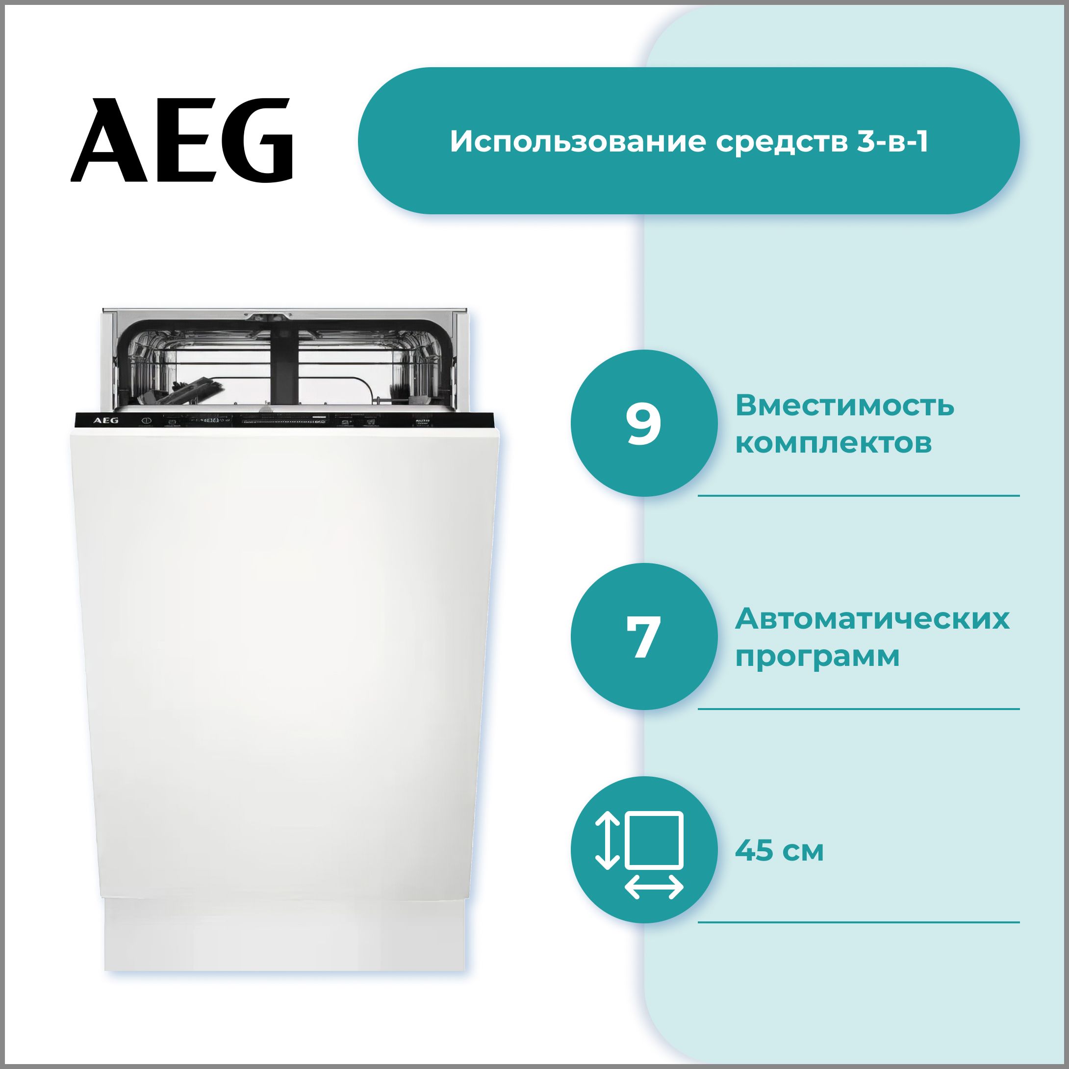 Встраиваемая посудомоечная машина AEG FSE 62417P, серый металлик купить по  выгодной цене в интернет-магазине OZON (1323056445)