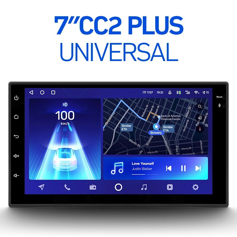 Магнитола TEYES CC2plus 7 дюймов, 4/64ГБ, Android 10, 8-ядерный процессор, QLED экран, DSP, 4G модем, голосовое управление, чип-усилитель TDA7851, радиочип TDA7708