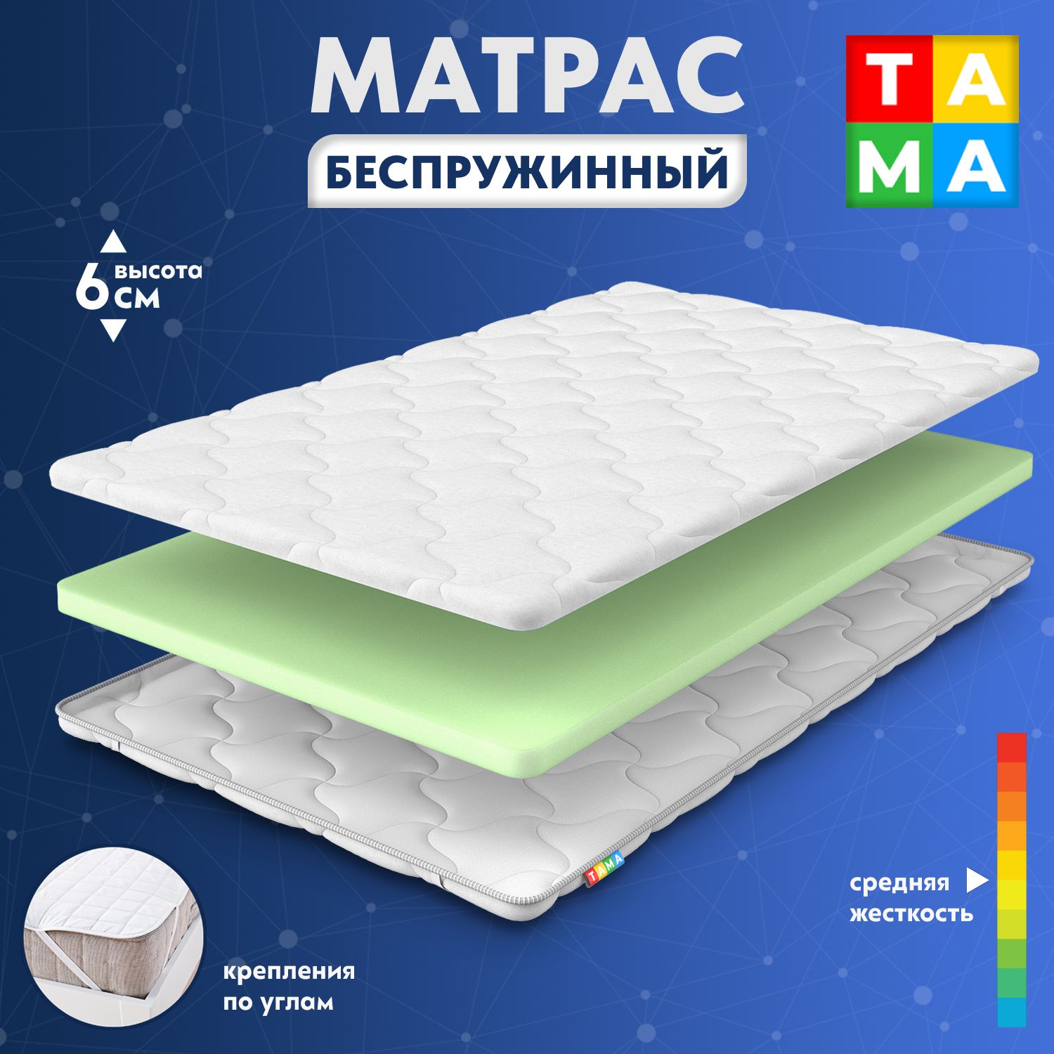 Матрас TAMA TFOAMROLL22-10-15, Беспружинный, 160 - купить по выгодной цене  в интернет-магазине OZON (1343127769)