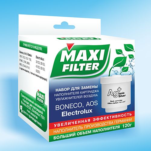 Набор MAXI FILTER для замены наполнителя фильтра-картрижа BONECO, AOS, Electrolux, AEG и др. увлажнителей воздуха (тип 7531)